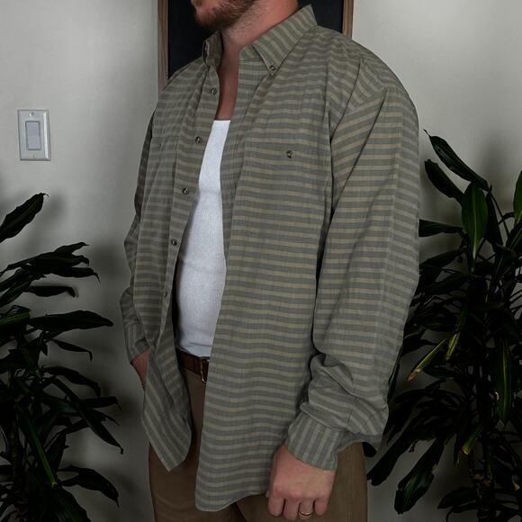 LL Bean Vintage Striped Boxy Button Up - Picture 3 of 5